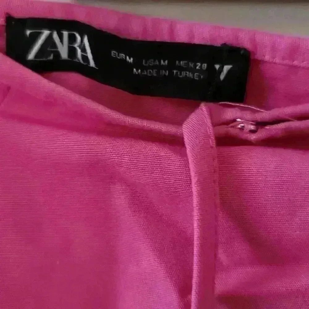 Zara Pink Linen Blend Midi Skirt Size - Picture 7 of 10